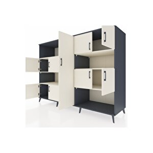 Kronos Dolap 10 Raflı 9 Kapaklı 220x59x163 Antrasit-aytaşı