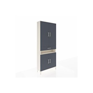 Arges Dolap 5 Raflı Tek Çekmeceli 4 Kapaklı 88x30x221 Aytaşı-antrasit