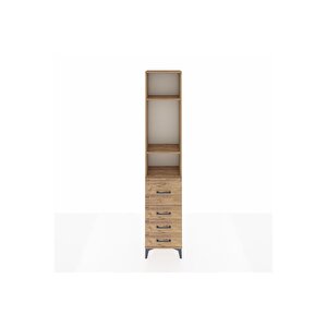 Arges Dolap 3 Raflı 4 Çekmeceli 44x30x221 Çam-çam