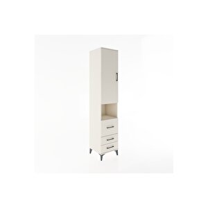 Hyperion Dolap 4 Raflı 3 Çekmeceli Tek Kapaklı 44x44x221 Aytaşı-aytaşı