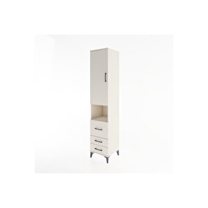 Hyperion Dolap 4 Raflı 3 Çekmeceli Tek Kapaklı 44x44x221 Aytaşı-aytaşı