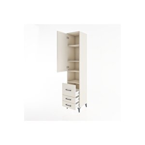Hyperion Dolap 4 Raflı 3 Çekmeceli Tek Kapaklı 44x44x221 Aytaşı-aytaşı