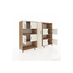 Kronos Dolap 10 Raflı 9 Kapaklı 220x59x163 Çam-aytaşı/çam