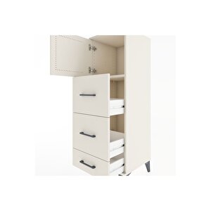 Hyperion Dolap Tek Raflı 3 Çekmeceli Tek Kapaklı 44x44x134 Aytaşı-aytaşı