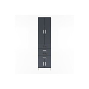 Arges Dolap 3 Raflı 4 Çekmeceli 4 Kapaklı 60x30x243 Antrasit-antrasit