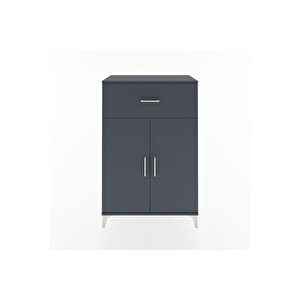 Hyperion Dolap 2 Raflı Tek Çekmeceli 2 Kapaklı 88x44x134 Antrasit-antrasit