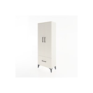 Arges Dolap 4 Raflı Tek Çekmeceli 2 Kapaklı 60x30x163 Aytaşı-aytaşı
