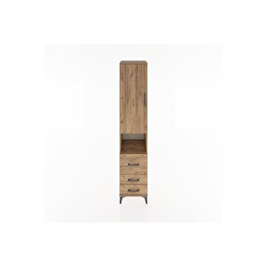 Hyperion Dolap 4 Raflı 3 Çekmeceli Tek Kapaklı 44x44x221 Çam-çam