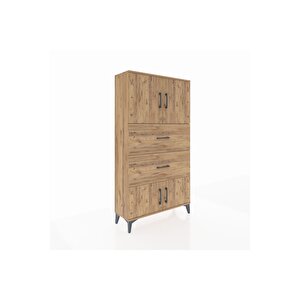 Arges Dolap 2 Raflı 2 Çekmeceli 4 Kapaklı 88x30x163 Çam-çam