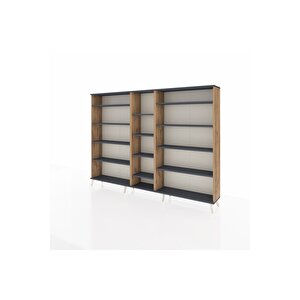 Arges Dolap 11 Raflı  220x30x163 Çam-antrasit