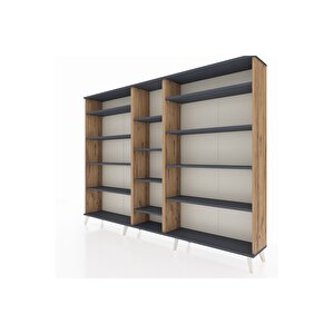 Arges Dolap 11 Raflı  220x30x163 Çam-antrasit