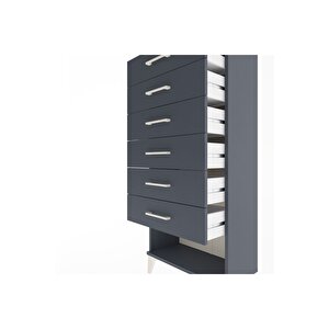 Arges Dolap 6 Çekmeceli 60x30x134 Antrasit-antrasit
