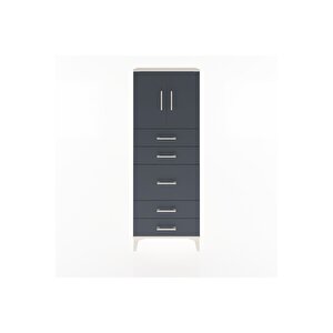 Arges Dolap 2 Raflı 5 Çekmeceli 2 Kapaklı 60x30x163 Aytaşı-antrasit