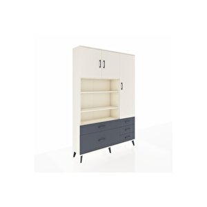 Arges Dolap 9 Raflı 5 Çekmeceli 3 Kapaklı 132x30x195 Aytaşı-aytaşı/antrasit