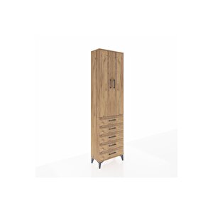 Arges Dolap 2 Raflı 5 Çekmeceli Tek Askılı 60x30x221 Çam-çam