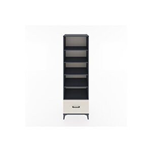 Hyperion Dolap 5 Raflı Tek Çekmeceli 60x44x195 Antrasit-aytaşı