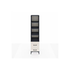 Hyperion Dolap 4 Raflı 2 Çekmeceli 44x44x195 Antrasit-aytaşı