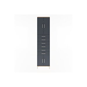 Arges Dolap 3 Raflı 6 Çekmeceli 4 Kapaklı 60x30x243 Çam-antrasit