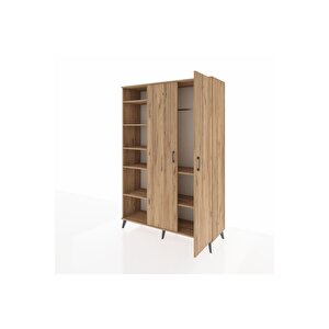 Hyperion Gardrop 7 Raflı 2 Kapaklı Tek Askılı 132x44x195 Çam-çam