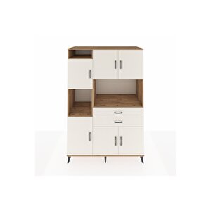 Kronos Dolap 8 Raflı 2 Çekmeceli 6 Kapaklı 132x59x195 Çam-aytaşı/aytaşı