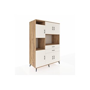 Kronos Dolap 8 Raflı 2 Çekmeceli 6 Kapaklı 132x59x195 Çam-aytaşı/aytaşı