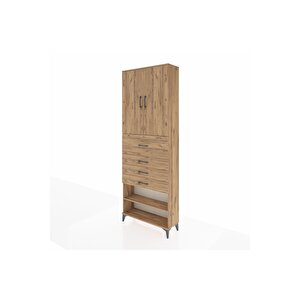 Arges Dolap 4 Raflı 4 Çekmeceli 2 Kapaklı 88x30x243 Çam-çam