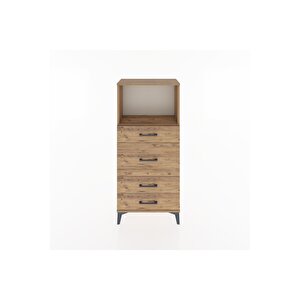 Hyperion Dolap Tek Raflı 4 Çekmeceli 60x44x134 Çam-çam