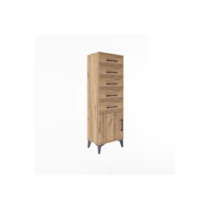 Arges Dolap 5 Çekmeceli Tek Kapaklı 44x30x134 Çam-çam