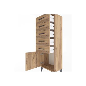 Arges Dolap 5 Çekmeceli Tek Kapaklı 44x30x134 Çam-çam