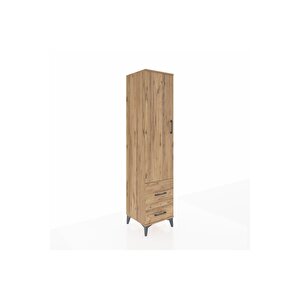 Hyperion Dolap 2 Raflı 2 Çekmeceli Tek Askılı 44x44x195 Çam-çam
