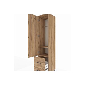 Hyperion Dolap 2 Raflı 2 Çekmeceli Tek Askılı 44x44x195 Çam-çam