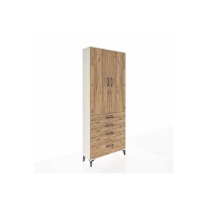 Arges Dolap 3 Raflı 4 Çekmeceli 2 Kapaklı 88x30x221 Aytaşı-çam