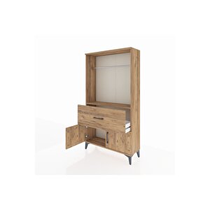 Arges Dolap Tek Raflı Tek Çekmeceli Tek Askılı 88x30x163 Çam-çam
