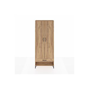 Arges Dolap 5 Raflı Tek Çekmeceli 2 Kapaklı 88x30x221 Çam-çam