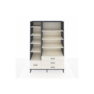 Hyperion Gardrop 9 Raflı 4 Çekmeceli  132x44x195 Antrasit-aytaşı