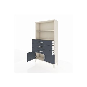 Arges Dolap 2 Raflı 3 Çekmeceli 2 Kapaklı 88x30x163 Aytaşı-antrasit