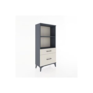 Hyperion Dolap 2 Raflı 2 Çekmeceli 60x44x134 Antrasit-aytaşı