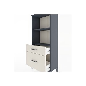 Hyperion Dolap 2 Raflı 2 Çekmeceli 60x44x134 Antrasit-aytaşı