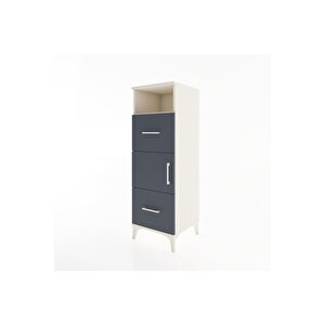 Hyperion Dolap 2 Raflı 2 Çekmeceli Tek Kapaklı 44x44x134 Aytaşı-antrasit