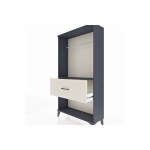 Arges Dolap Tek Raflı Tek Çekmeceli Tek Askılı 88x30x163 Antrasit-aytaşı