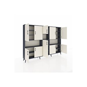 Arges Dolap 14 Raflı 10 Kapaklı 220x30x163 Antrasit-aytaşı/antrasit