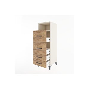 Hyperion Dolap Tek Raflı 4 Çekmeceli 44x44x134 Aytaşı-çam