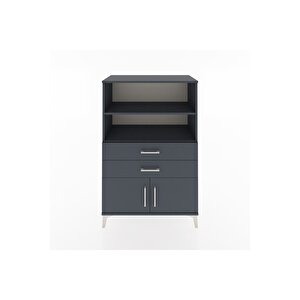 Hyperion Dolap 2 Raflı 2 Çekmeceli 2 Kapaklı 88x44x134 Antrasit-antrasit