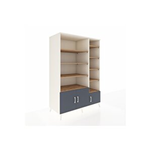 Kronos Dolap 10 Raflı 3 Kapaklı 132x59x195 Aytaşı-antrasit/çam