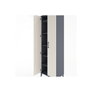Hyperion Dolap 5 Raflı 2 Kapaklı 60x44x195 Antrasit-aytaşı