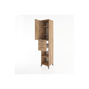 Hyperion Dolap 4 Raflı 2 Çekmeceli Tek Kapaklı 44x44x221 Çam-çam