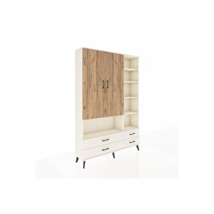 Arges Dolap 10 Raflı 4 Çekmeceli 2 Kapaklı 132x30x195 Aytaşı-çam/aytaşı
