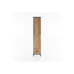 Hyperion Dolap 5 Raflı Tek Çekmeceli Tek Kapaklı 44x44x221 Antrasit-çam