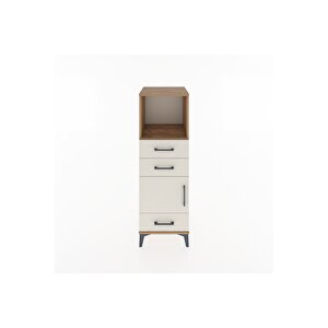 Hyperion Dolap 2 Raflı 3 Çekmeceli Tek Kapaklı 44x44x134 Çam-aytaşı