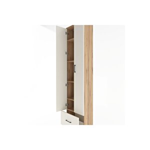Arges Dolap 5 Raflı Tek Çekmeceli 2 Kapaklı 60x30x243 Çam-aytaşı